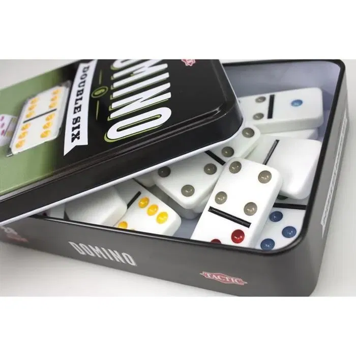 Tactic Domino Double 6 Caja de metal