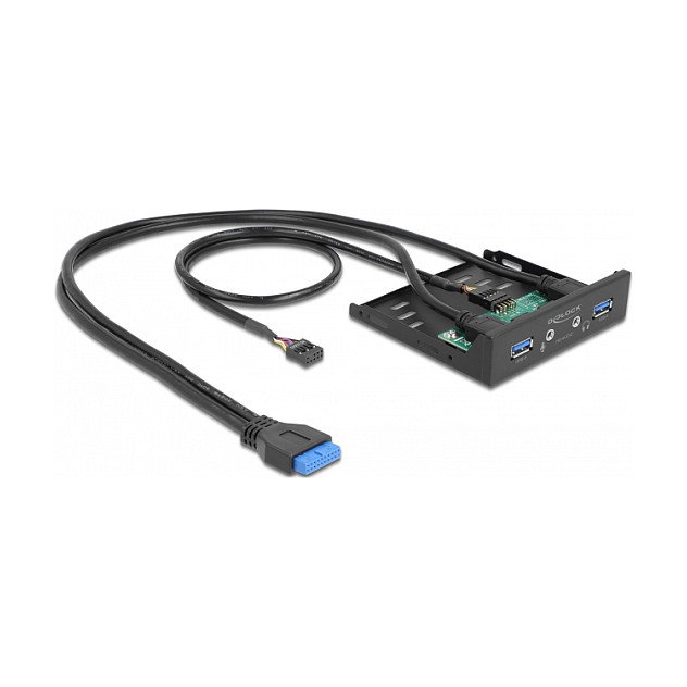 DeLOCK Panel Frontal 3.5″ USB 3.2 Gen 1 (2 x USB Tipo-A) + HD-Audio Negro