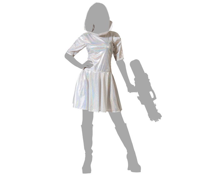 Disfraz Galaxia Vestido Blanco Mujer Adulto Talla XL