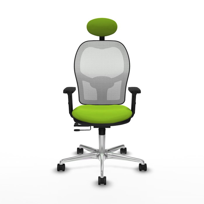 PIQUERAS Y CRESPO Silla de oficina Jorquera con mecanismo Sincro/Traslack Pistacho y Blanco