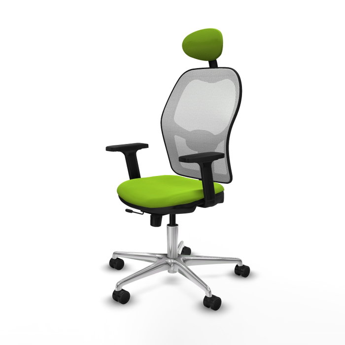 PIQUERAS Y CRESPO Silla de oficina Jorquera con mecanismo Sincro/Traslack Pistacho y Blanco