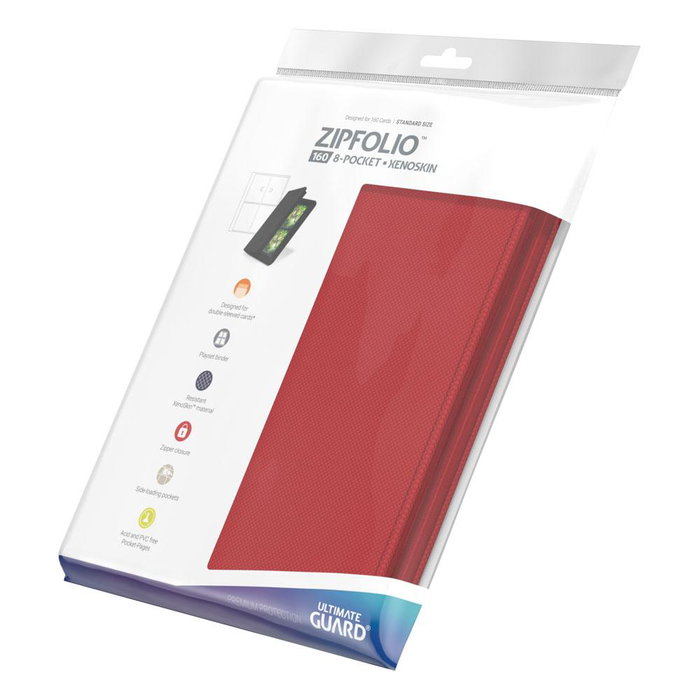 Ultimate Guard Zipfolio 160 8-Pocket Xenoskin - Red Ultimate Guard Zipfolio 160 8-Pocket Xenoskin - Red
