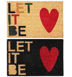 DKD Home Decor Felpudo Basicos Negro Marron Fibra coco Goma 40 x 1.5 x 60 cm Let it be (2 Unidades)