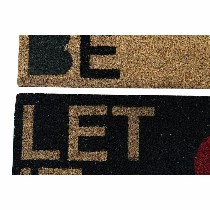 DKD Home Decor Felpudo Fibra Coco Let It Be Surtido 60x40x1,5 cm (Pack de 2)