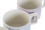 DKD Home Decor Set de 4 Tazas 260 ml Lineas 2023 Scandi Verde Azul Celeste Dolomita 11 x 27 x 11 cm