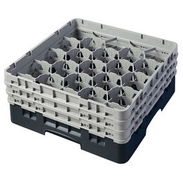 CAMBRO - 20S638-110 - Cesta de lavado 20 comp. 3 alturas - 9,84 cm Ø máx. - alt. máx. 17,6 cm - 50 x 50 x 22,5 cm - Negro
