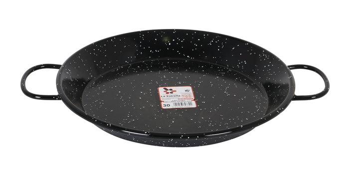 La Estrella Paellera Valenciana Jaspeada, 30 cm de diámetro para 4 raciones, paella de acero esmaltado (8 Unidades)