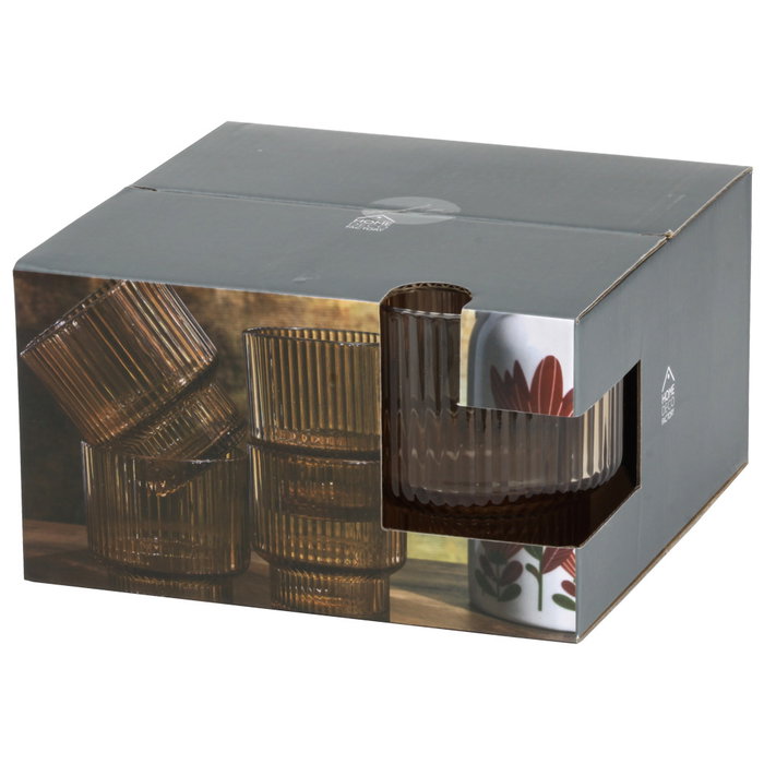 Home Deco Factory Juego de 4 Vasos Ámbar Heritage Home Deco Factory Juego de 4 Vasos Ámbar Heritage
