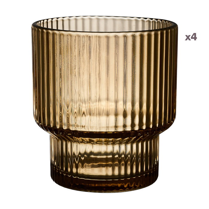 Home Deco Factory Juego de 4 Vasos Ámbar Heritage Home Deco Factory Juego de 4 Vasos Ámbar Heritage