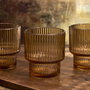 Home Deco Factory Juego de 4 Vasos Ámbar Heritage