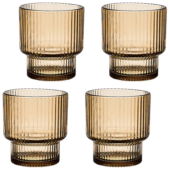 Home Deco Factory Juego de 4 Vasos Ámbar Heritage Home Deco Factory Juego de 4 Vasos Ámbar Heritage