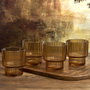 Home Deco Factory Juego de 4 Vasos Ámbar Heritage