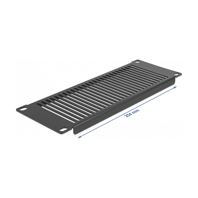 DeLOCK Panel de gabinete de red de 10″ con ranuras de ventilación vertical 2U negro