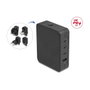 DeLOCK Cargador GaN 145 W con 3x USB Tipo-C y 1x USB Tipo-A, Negro
