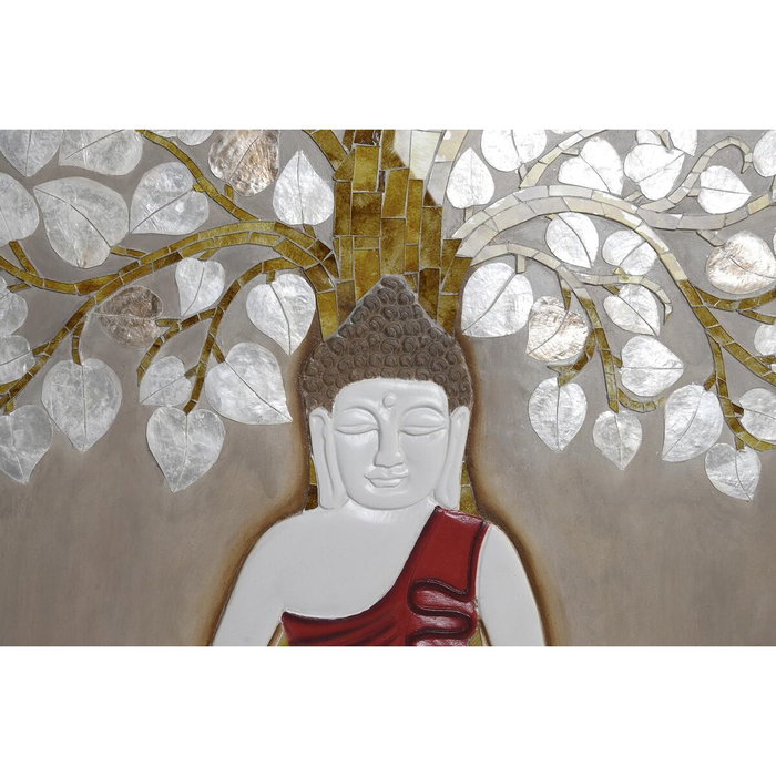 DKD Home Decor Decoración de Pared Buda Árbol en Nácar y Resina, 70x4x100 cm