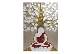 DKD Home Decor Decoración de Pared Beige Dorado 4 x 70 x 100 cm Nacar Resina