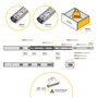 Emuca Juego de guías de bolas para cajones con extracción total y cierre suave, altura 45mm, logitud 600mm, Acero, Cincado