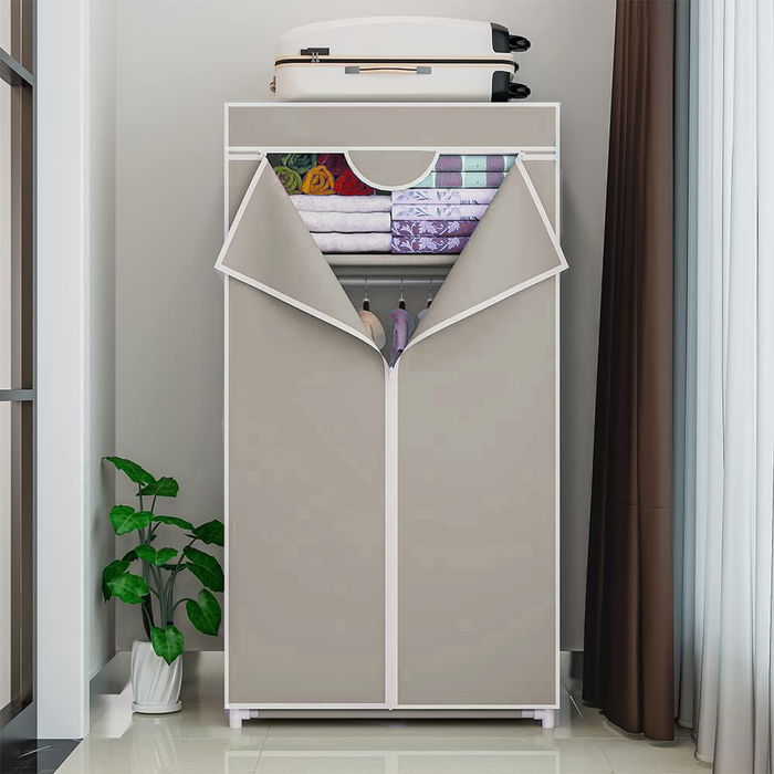 Confortime Armario Desmontable para Ropa y Conf, Blanco, 75 cm x 46 cm x 160 cm (4 Unidades)