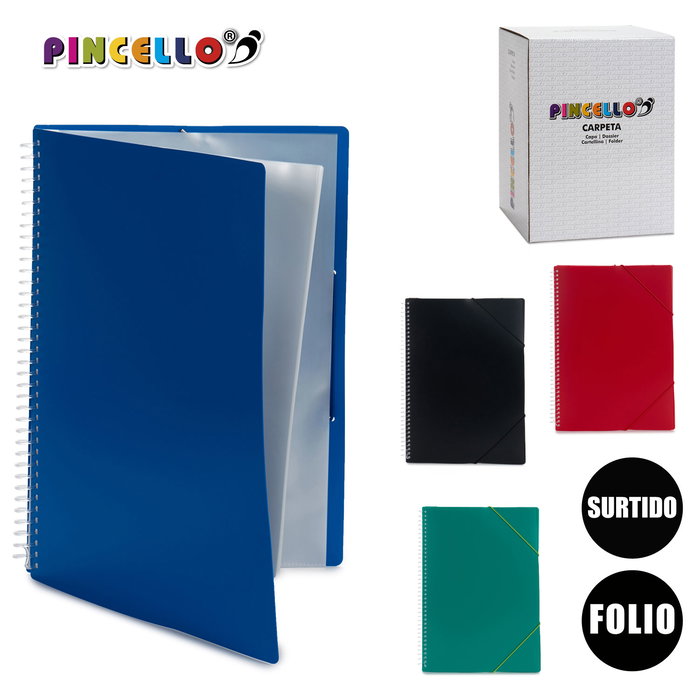 Pincello Carpeta Anillas 30 Fundas y Sobre Surtidos Col 2 x 33.5 x 25 cm (Set de 24)