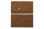 DKD Home Decor Pack de 2 Felpudos de Coco y Goma Grabados, Marrón