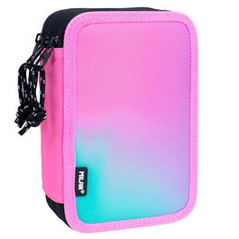 Milan Plumier 3 Pisos C-Contenido Sunset Rosa con Material Escolar Completo