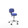 PIQUERAS Y CRESPO Silla Llanos giratoria azul claro con base cromada