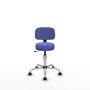 PIQUERAS Y CRESPO Silla Llanos giratoria azul claro con base cromada