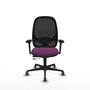 PIQUERAS Y CRESPO Silla de oficina Cilanco con mecanismo Sincro/Traslack, Morado y Negro