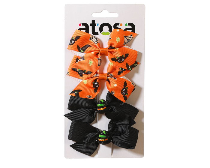 Pack de 4 pinzas de pelo con diseños Halloween variados