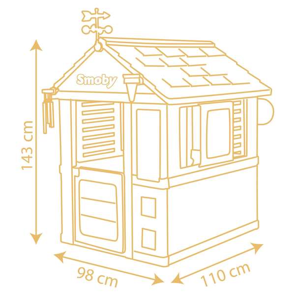 Smoby Casa 4 Estaciones 114.70x99x19.60 cm - Casa de Juego Exterior para Niños a Partir de 3 Años