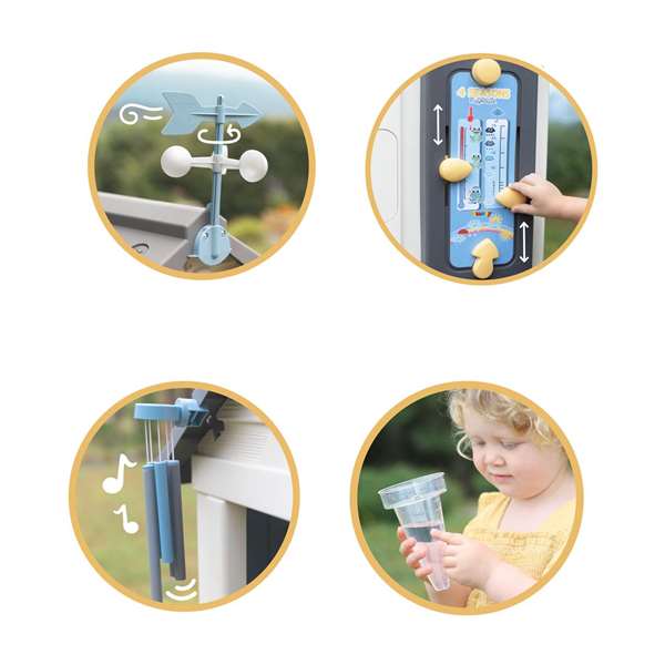 Smoby Casa 4 Estaciones 114.70x99x19.60 cm - Casa de Juego Exterior para Niños a Partir de 3 Años