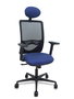 Piqueras Y Crespo Silla Zulema con Mecanismo Sincro, Malla Negra y Asiento Azul Marino