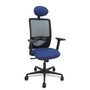 Piqueras Y Crespo Silla Zulema con Mecanismo Sincro, Malla Negra y Asiento Azul Marino