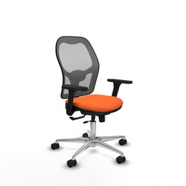 PIQUERAS Y CRESPO Silla de oficina Jorquera con Mecanismo Sincro/Traslack, Naranja y Gris