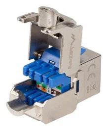 Lanberg KSF6-4000 Módulo Conector Keystone RJ-45 LSA Hembra Cat.6 FTP (F/UTP) PoE, Color Azul/Plata, 1 Pieza