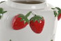 DKD Home Decor Jarrón Shabby Blanco Rojo Cerámica Fresas 21 x 30 x 21 cm (2 Unidades)