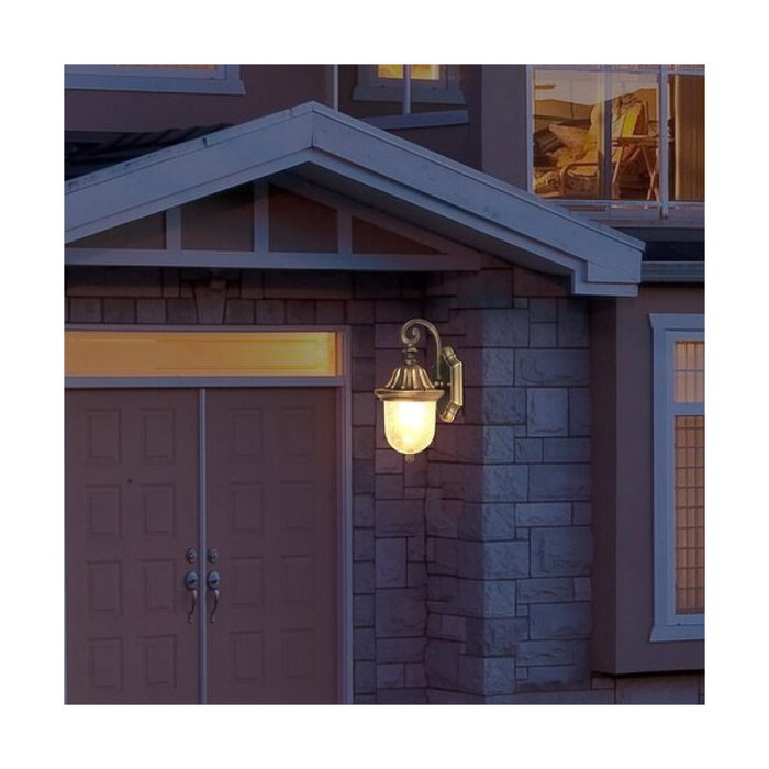 RABALUX Sydney Aplique de Exterior Negro con Pantalla de Cristal IP23