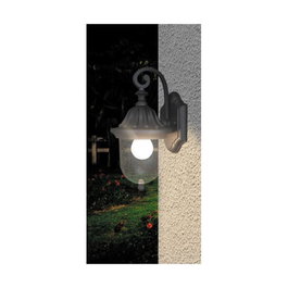RABALUX Sydney Aplique de Exterior Negro con Pantalla de Cristal IP23