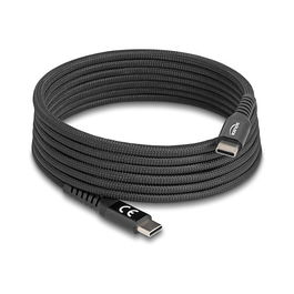DeLOCK Cable USB 2.0 Tipo C a Tipo C, 60W, 2 Metros, USB Power Delivery PD 3.0, Carga Rápida, Blindaje Magnético, Cable Textil, Negro, Referencia 81120