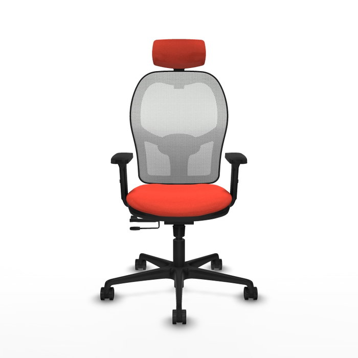 PIQUERAS Y CRESPO Silla de oficina Jorquera con mecanismo Sincro/Traslack Naranja y Blanco