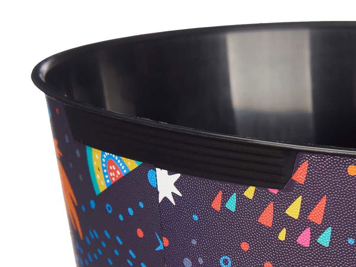 PINCELLO Papelera Redonda Plástico Estampado Espacio 27x27x28 cm (Set de 24)