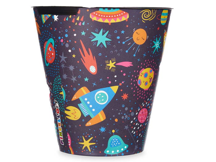 PINCELLO Papelera Redonda Plástico Estampado Espacio 27x27x28 cm (Set de 24)