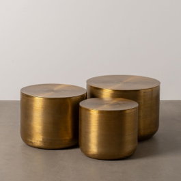 Ixia Set de 3 Mesas Auxiliares Oro Viejo