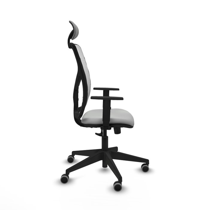 PIQUERAS Y CRESPO Silla de oficina Motilla con mecanismo Sincro, Gris claro y Blanco