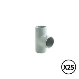 Tupersa Manguito en T Inspeccionable PVC Ø 25 mm Gris 25 Unidades