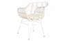 DKD Home Decor Set de 3 Sillas de Ratán Sintético Blanco con Cojines
