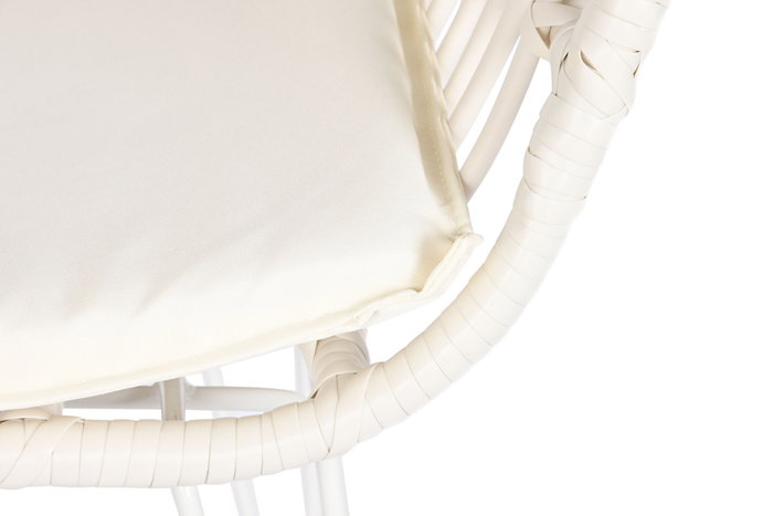 DKD Home Decor Set de 3 Sillas de Ratán Sintético Blanco con Cojines DKD Home Decor Set de 3 Sillas de Ratán Sintético Blanco con Cojines