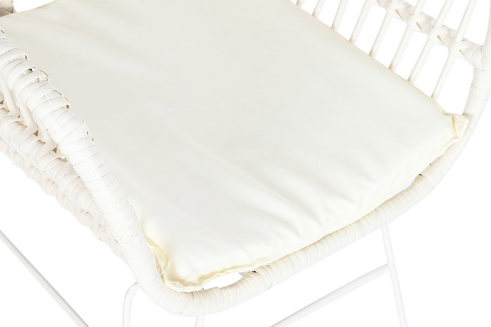 DKD Home Decor Set de 3 Sillas de Ratán Sintético Blanco con Cojines DKD Home Decor Set de 3 Sillas de Ratán Sintético Blanco con Cojines