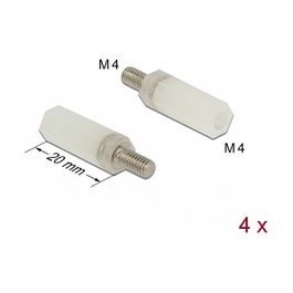 DeLOCK Separador M4 x M4 Hexagonal 20 mm Natural 4 Piezas