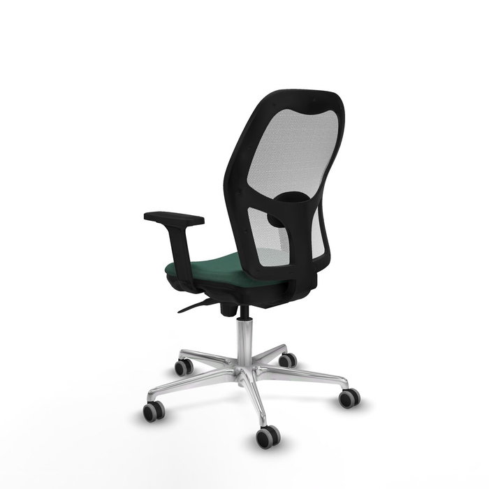 PIQUERAS Y CRESPO Silla de oficina Jorquera con mecanismo Sincro, Verde botella y Blanco